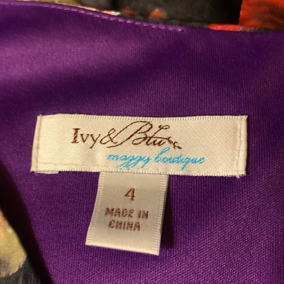 IVY & BLU by Maggy Boutique Black Floral Formal Dress Size 4 - Picture 9 of 10